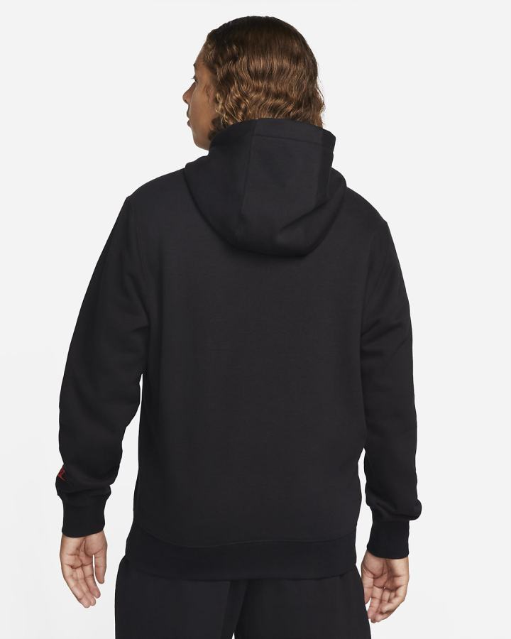 Sudadera Con Capucha Nike Club Fleece+ Estampadas Hombre Negras Rojas Claro | UYCIO-1497