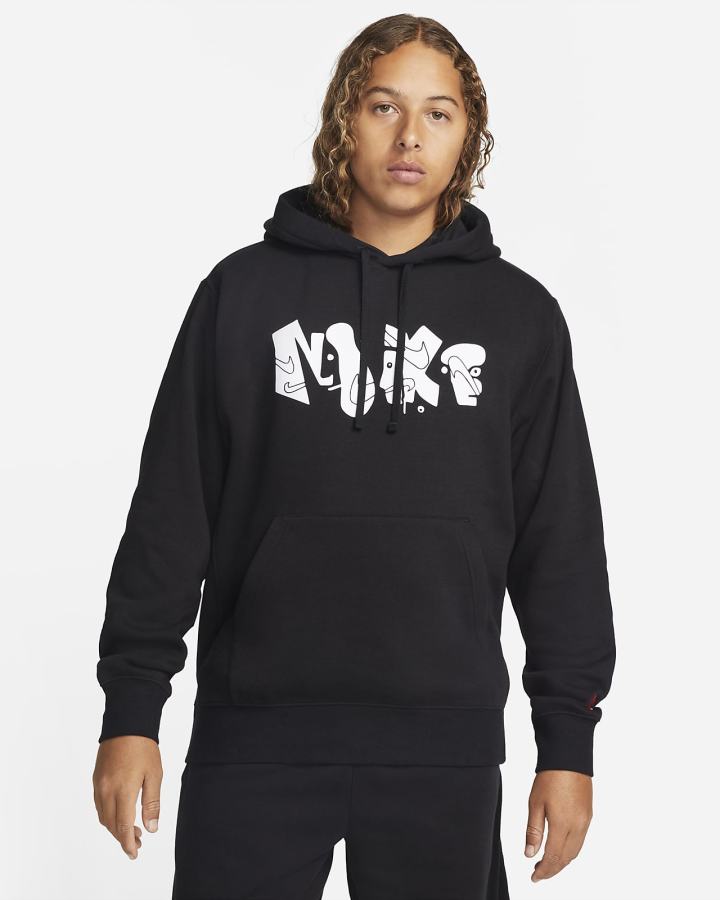 Sudadera Con Capucha Nike Club Fleece+ Estampadas Hombre Negras Rojas Claro | UYCIO-1497