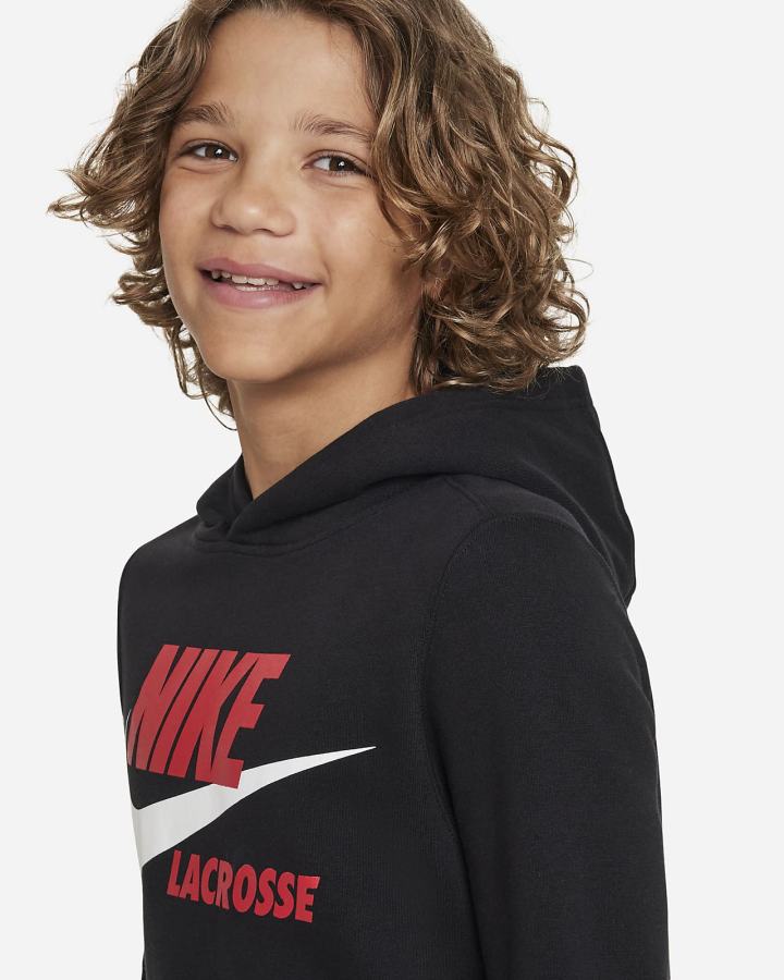 Sudadera Con Capucha Nike Club Fleece Kids Niño Negras | CJEKW-1739