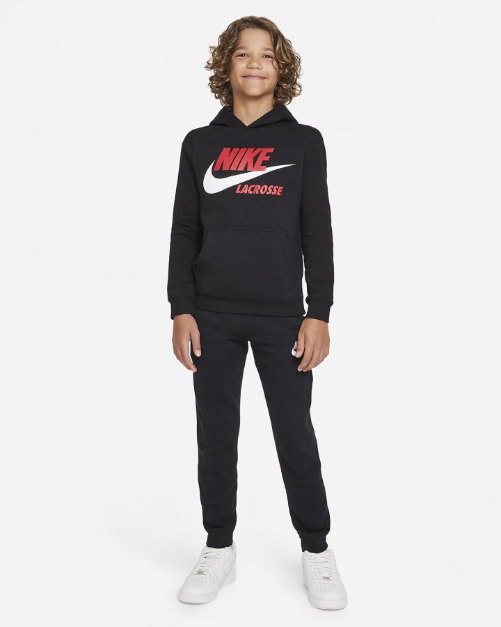 Sudadera Con Capucha Nike Club Fleece Kids Niño Negras | CJEKW-1739