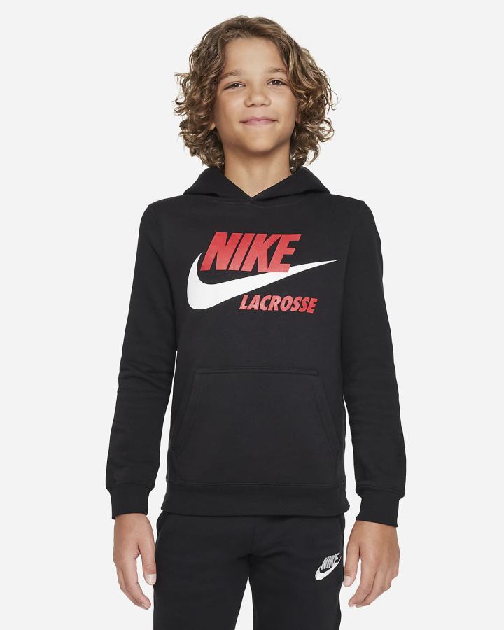 Sudadera Con Capucha Nike Club Fleece Kids Niño Negras | CJEKW-1739