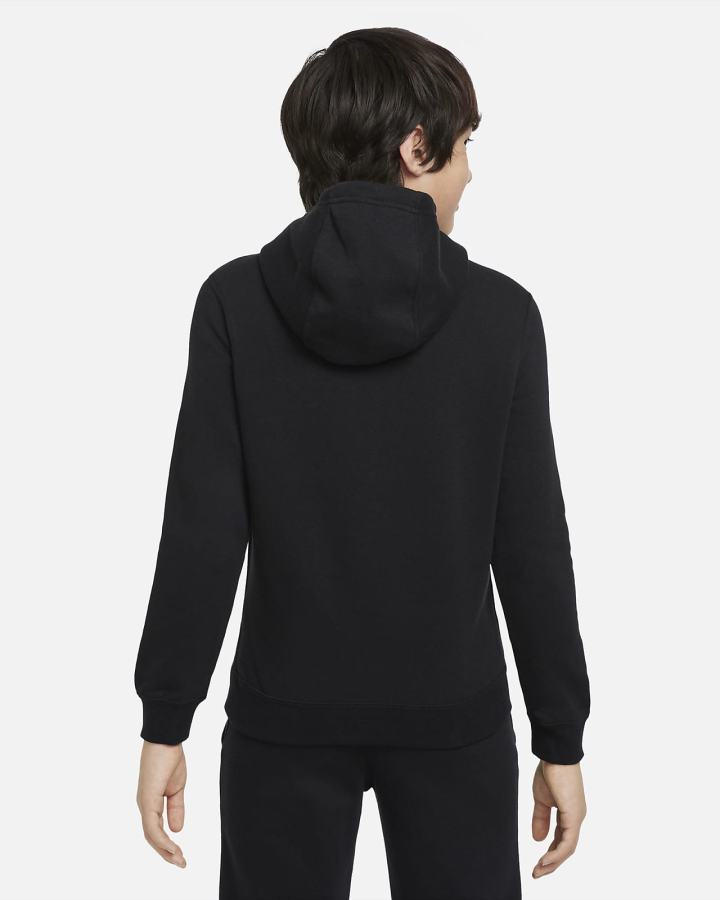 Sudadera Con Capucha Nike Club Fleece Kids Niña Negras | JGTBV-4613