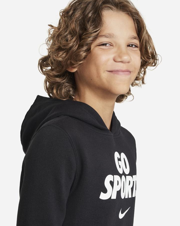 Sudadera Con Capucha Nike Club Fleece Kids Niña Negras | TUYOA-6453