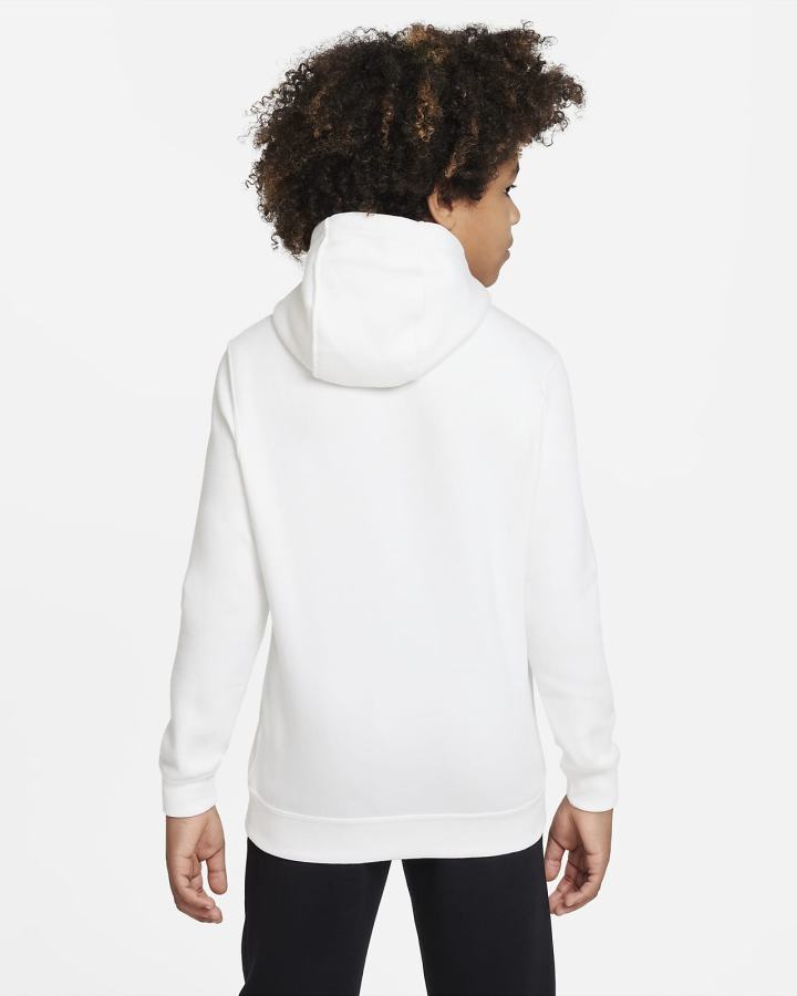 Sudadera Con Capucha Nike Club Fleece Kids Niña Blancas | ULJZO-3651