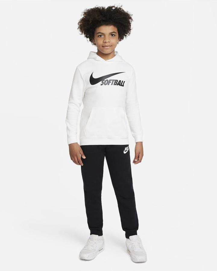 Sudadera Con Capucha Nike Club Fleece Kids Niña Blancas | ULJZO-3651