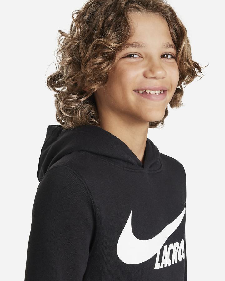 Sudadera Con Capucha Nike Club Fleece Kids Niño Negras | VFSIA-4258