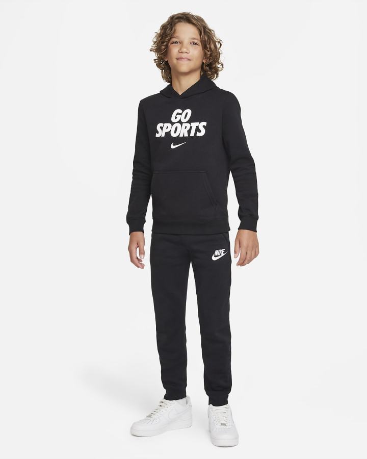 Sudadera Con Capucha Nike Club Fleece Kids Niño Negras | WONJK-7125