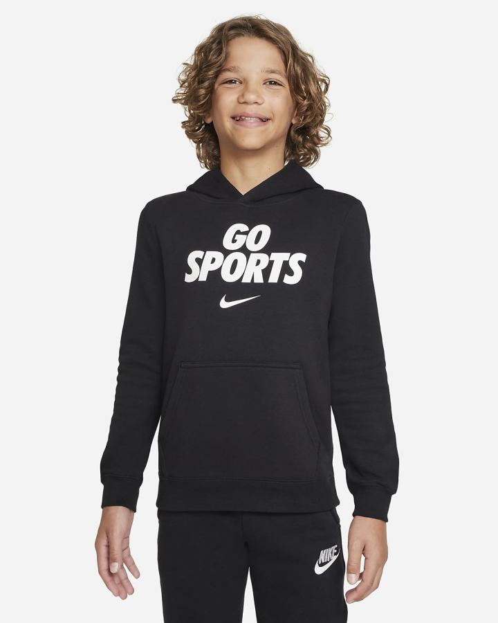 Sudadera Con Capucha Nike Club Fleece Kids Niño Negras | WONJK-7125