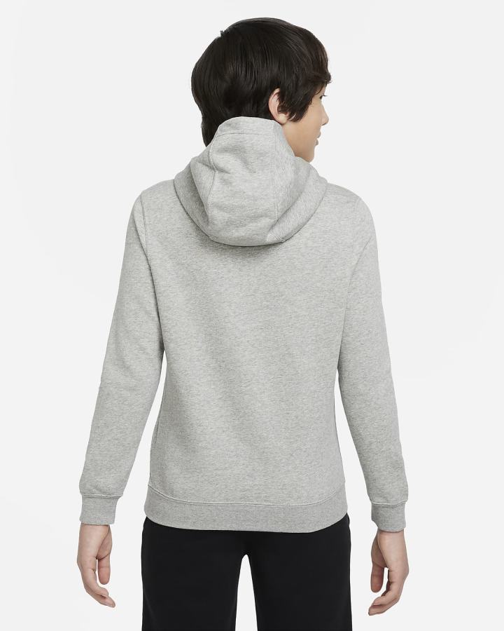 Sudadera Con Capucha Nike Club Fleece Kids Niña Gris Oscuro | XGKRE-0839