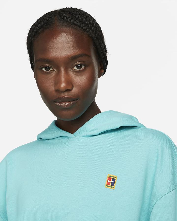 Sudadera Con Capucha Nike Court Fleece Tennis Mujer Turquesa | IUEPY-6748