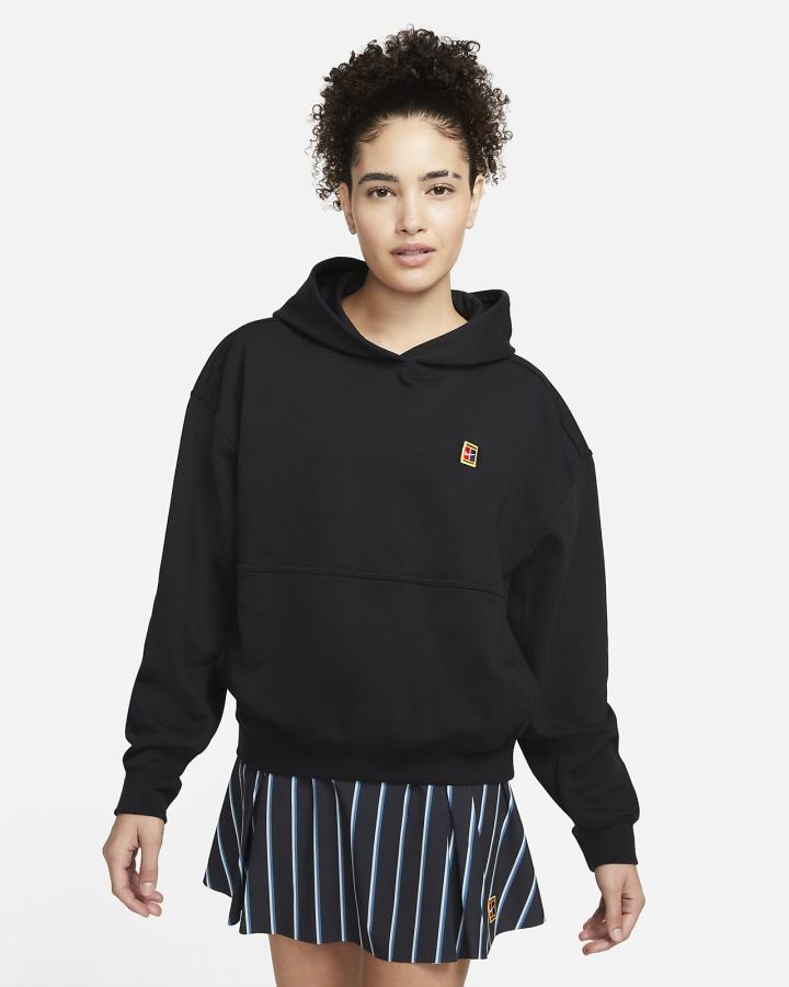 Sudadera Con Capucha Nike Court Fleece Tennis Mujer Negras | UYXSB-3805