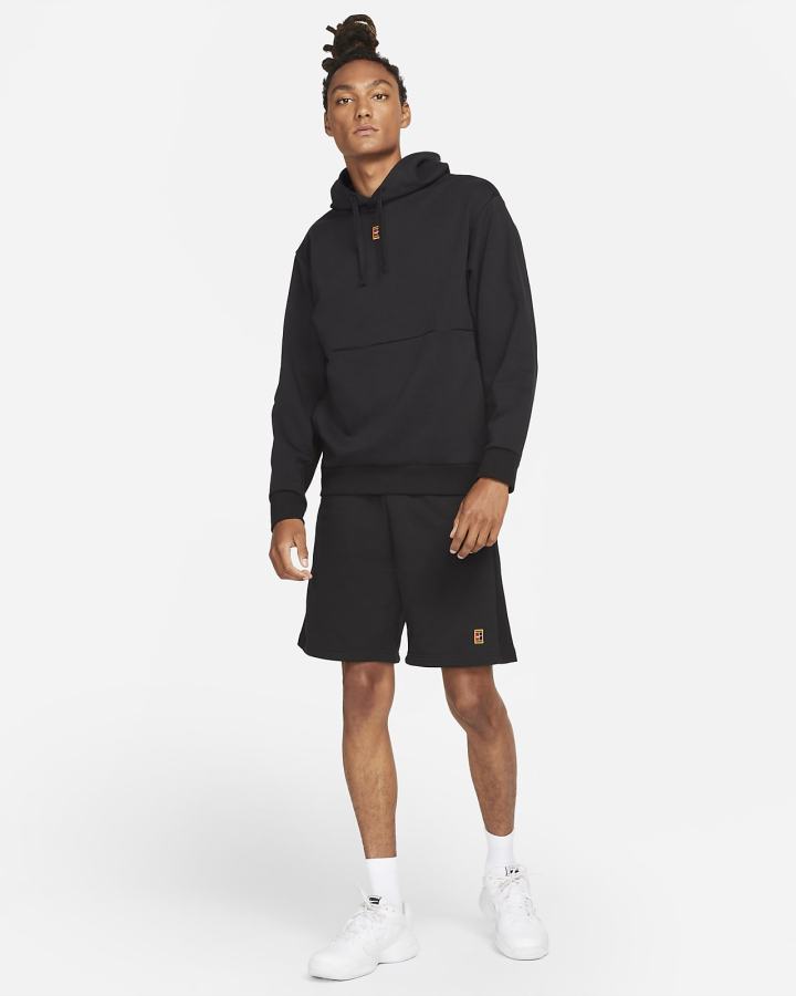 Sudadera Con Capucha Nike Court Fleece Tennis Hombre Negras | ZWJHL-0612