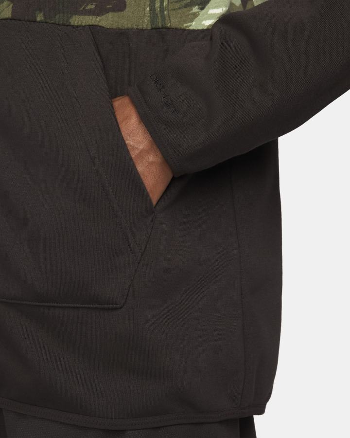Sudadera Con Capucha Nike Dri-FIT Fleece Full-Zip Camo Fitness Hombre Marrones Negras | ADQWT-9247