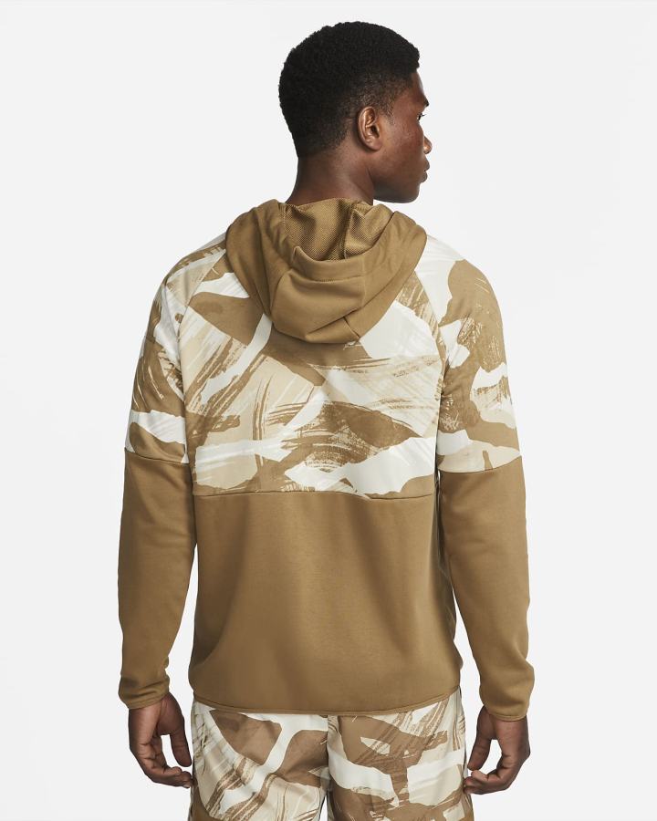 Sudadera Con Capucha Nike Dri-FIT Fleece Full-Zip Camo Fitness Hombre Negras | SPXJK-0789