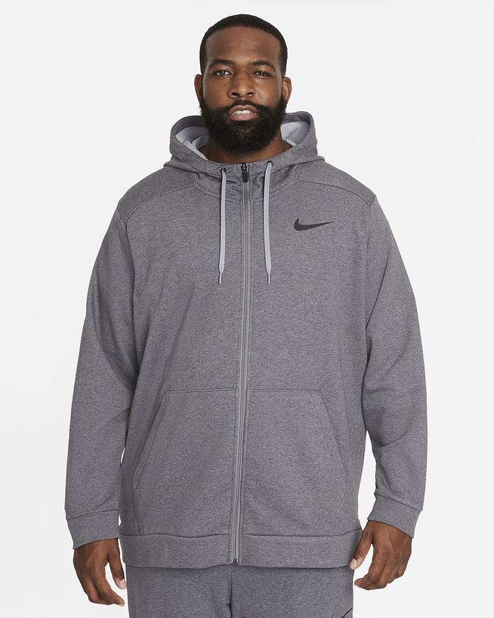 Sudadera Con Capucha Nike Dri-FIT Full-Zip Training Hombre Gris Negras | TLZFV-2165