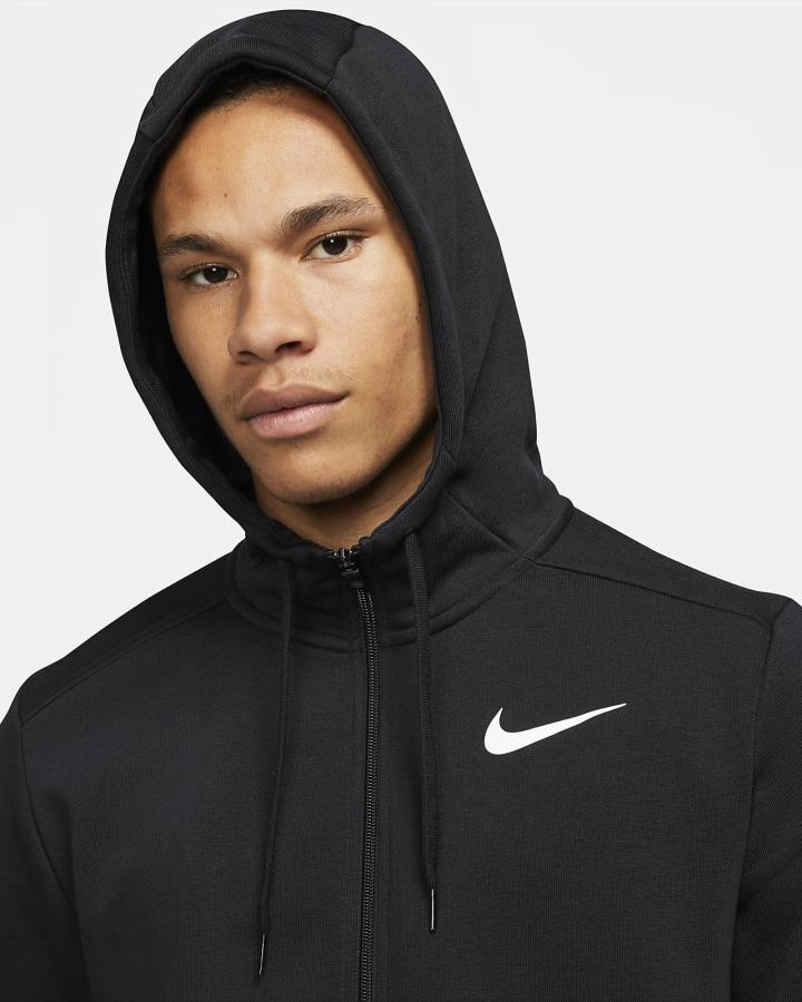 Sudadera Con Capucha Nike Dri-FIT Full-Zip Training Hombre Negras Blancas | WYQUN-9752
