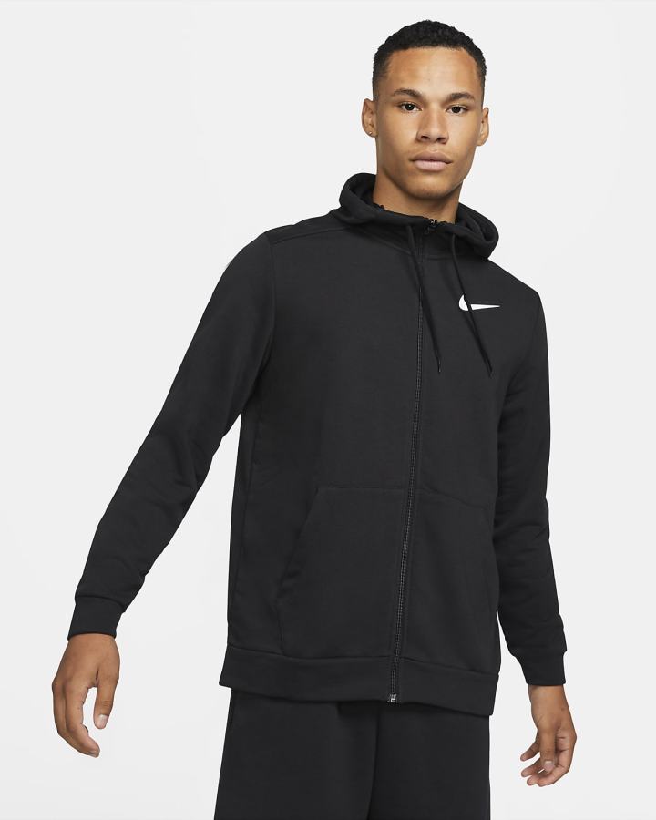 Sudadera Con Capucha Nike Dri-FIT Full-Zip Training Hombre Negras Blancas | WYQUN-9752