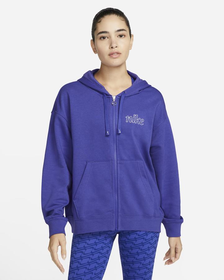 Sudadera Con Capucha Nike Dri-FIT Get Fit Estampadas Full-Zip Training (Plus Size) Mujer Blancas | QETXS-1283