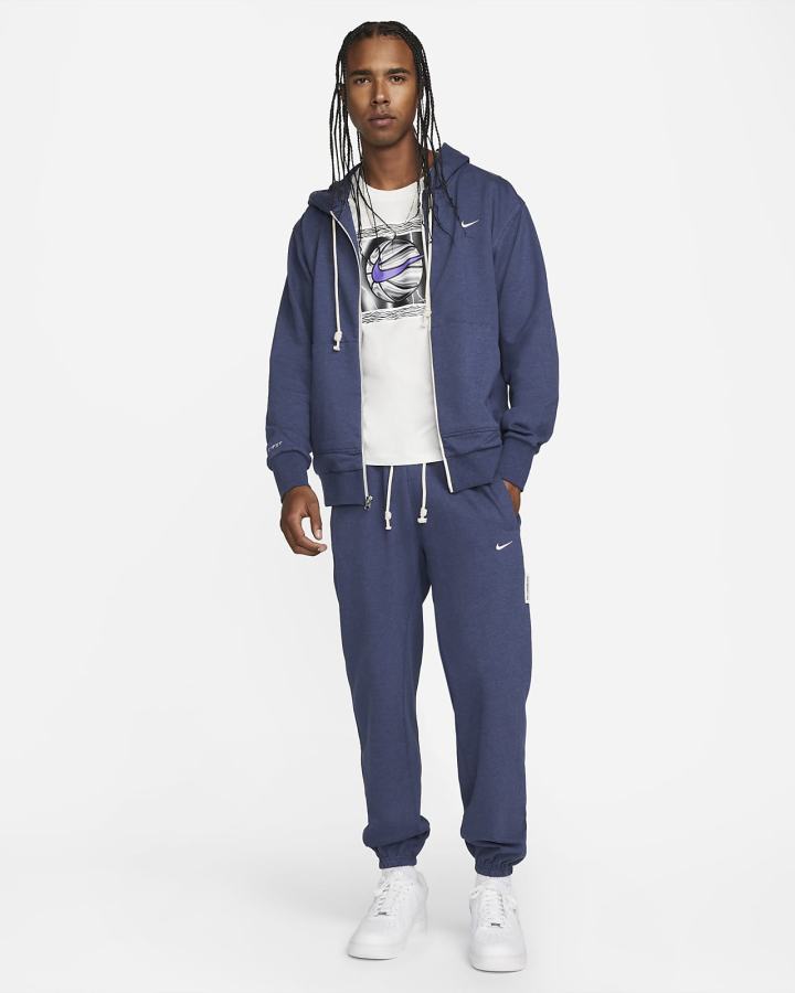 Sudadera Con Capucha Nike Dri-FIT Standard Issue Full-Zip Basketball Hombre Azul Marino Blancas | EYWVQ-8627