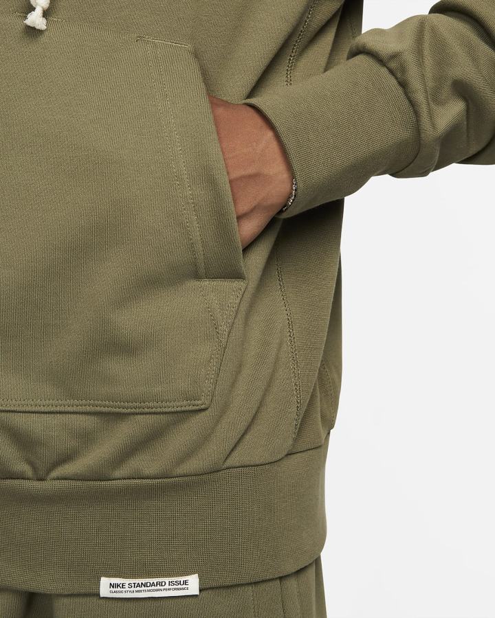 Sudadera Con Capucha Nike Dri-FIT Standard Issue Basketball Hombre Verde Oliva Blancas | LAJSG-4510
