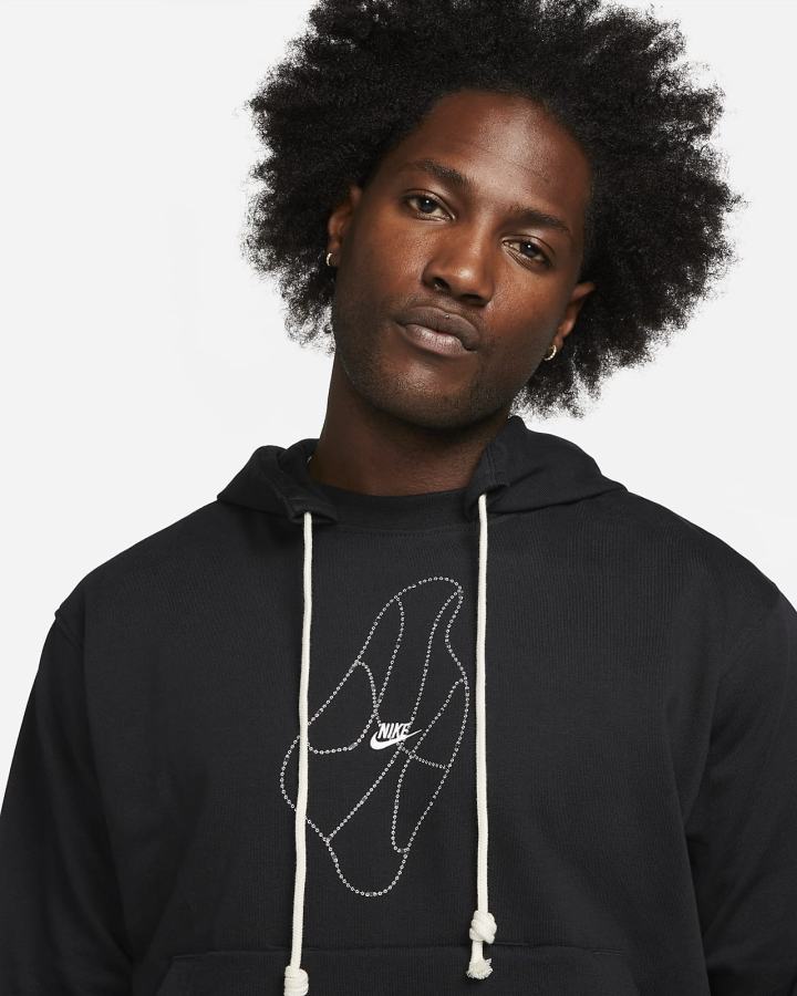 Sudadera Con Capucha Nike Dri-FIT Standard Issue Basketball Hombre Negras Blancas | OYBCN-5137