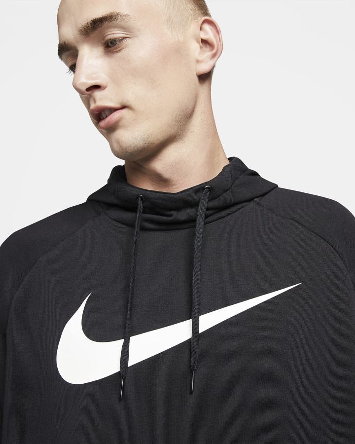 Sudadera Con Capucha Nike Dri-FIT Training Hombre Negras Blancas | UZIKE-3685