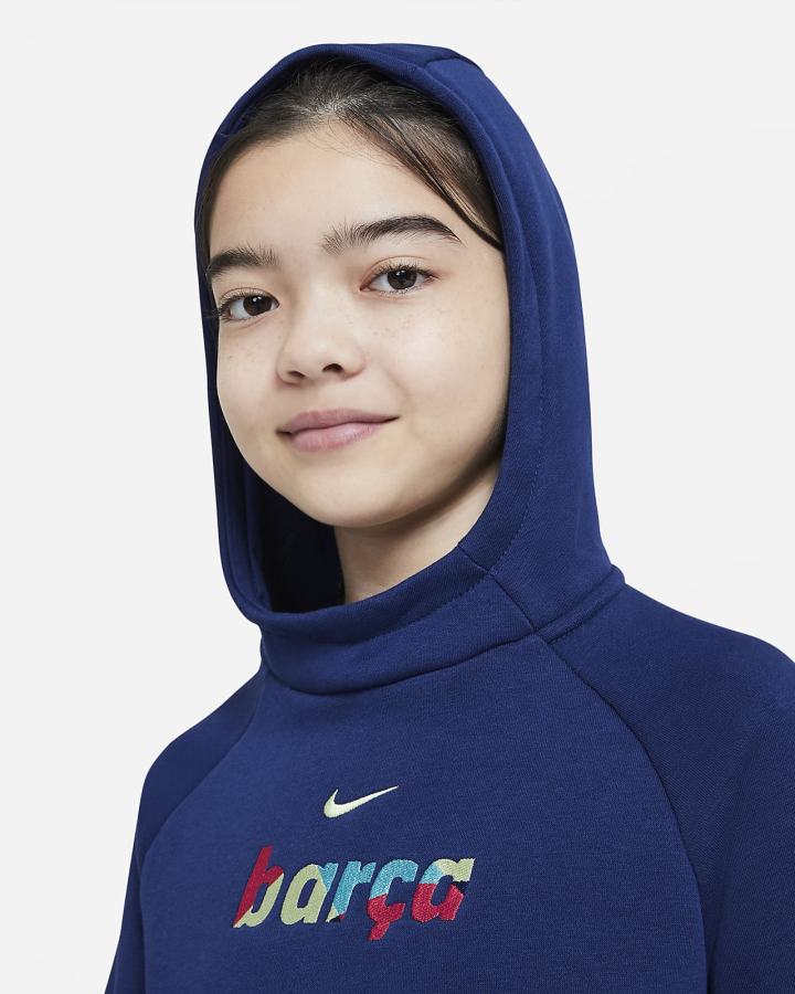 Sudadera Con Capucha Nike FC Barcelona Kids Fleece Soccer Niño Azules | EHYPG-1209