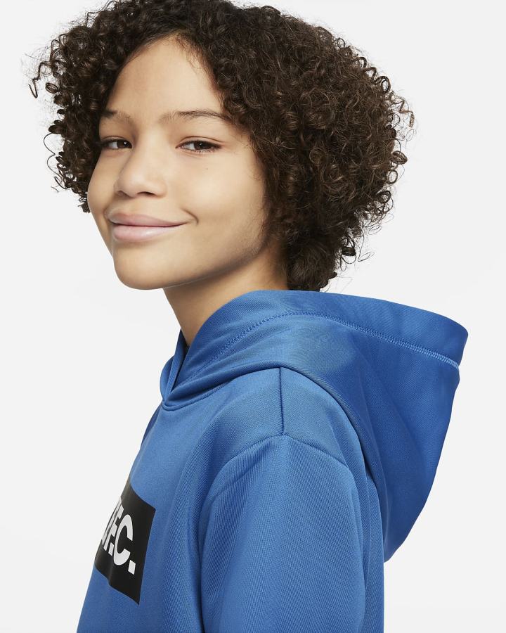 Sudadera Con Capucha Nike F.C. Kids Soccer Niña Azules Oscuro Blancas Negras | IUYTW-1206