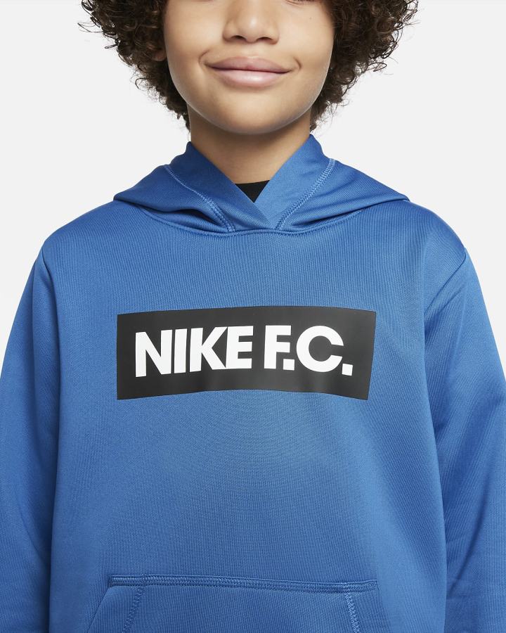 Sudadera Con Capucha Nike F.C. Kids Soccer Niña Azules Oscuro Blancas Negras | IUYTW-1206