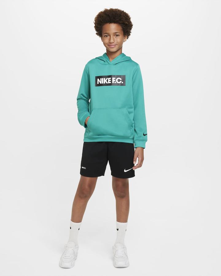 Sudadera Con Capucha Nike F.C. Kids Soccer Niño Verde Blancas Negras | ZHGCL-1062