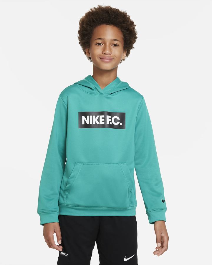 Sudadera Con Capucha Nike F.C. Kids Soccer Niño Verde Blancas Negras | ZHGCL-1062