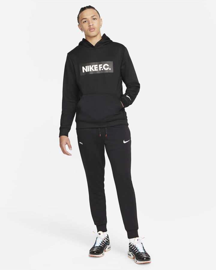 Sudadera Con Capucha Nike F.C. Soccer Hombre Negras Blancas | CSPWZ-0643