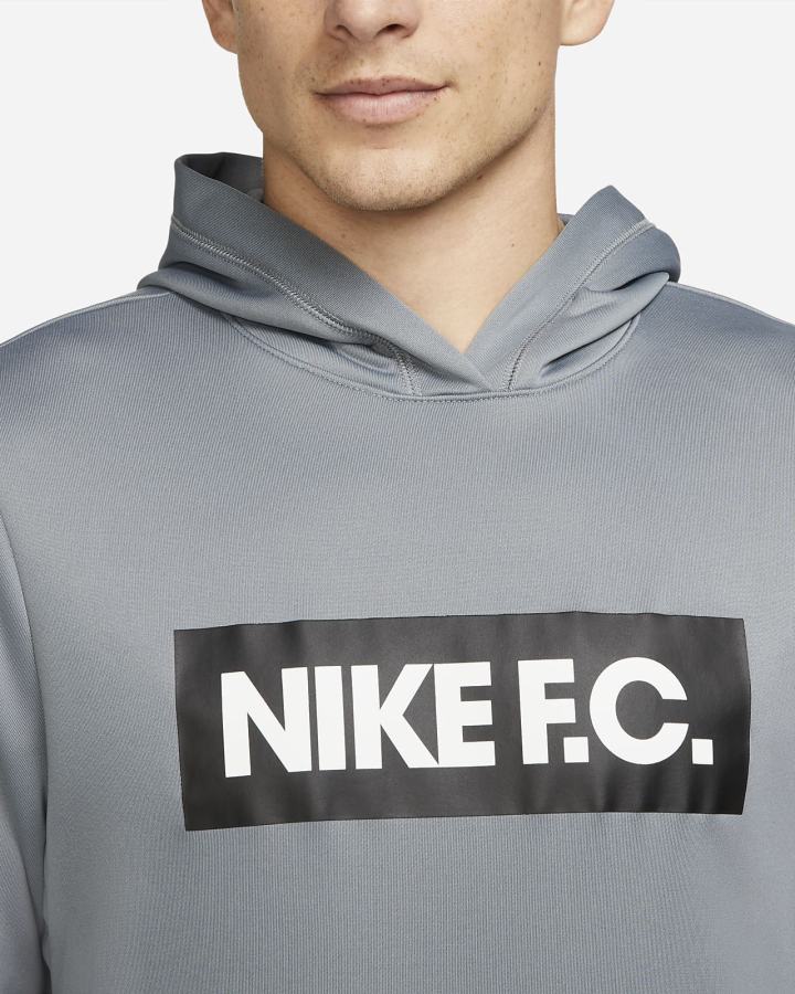 Sudadera Con Capucha Nike F.C. Soccer Hombre Gris Blancas Negras | DTXKQ-2056