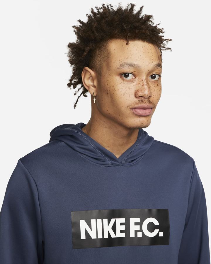 Sudadera Con Capucha Nike F.C. Soccer Hombre Azules Blancas Negras | ZNXCE-8247