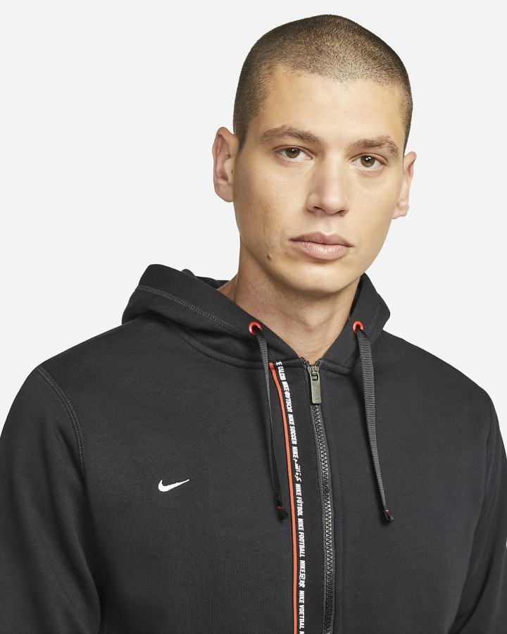 Sudadera Con Capucha Nike F.C. Tribuna Fleece Full-Zip Soccer Hombre Negras Rojas Blancas | UZLBV-0516
