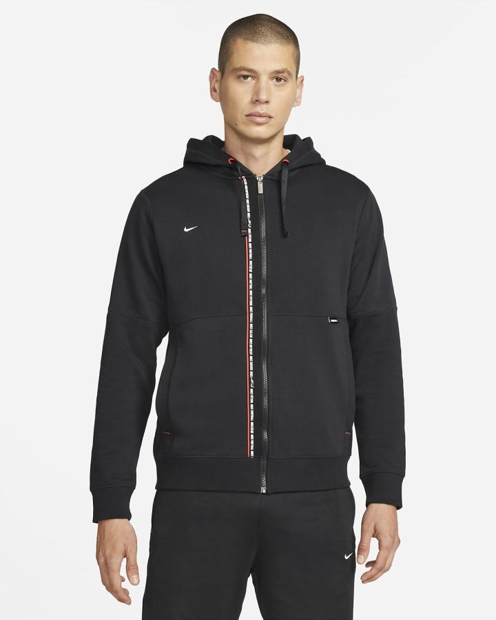 Sudadera Con Capucha Nike F.C. Tribuna Fleece Full-Zip Soccer Hombre Negras Rojas Blancas | UZLBV-0516