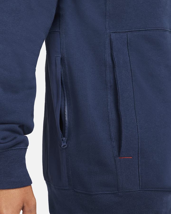 Sudadera Con Capucha Nike Fleece Soccer Hombre Azul Marino Rojas Negras | CPVOF-7561