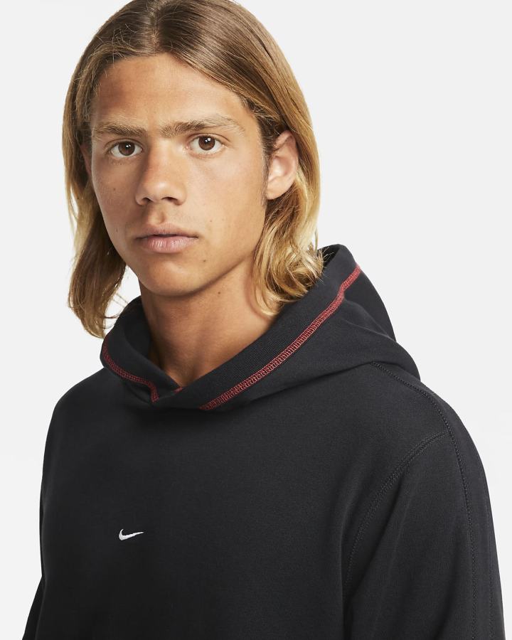 Sudadera Con Capucha Nike Fleece Soccer Hombre Negras Rojas Blancas | XKVJO-7583