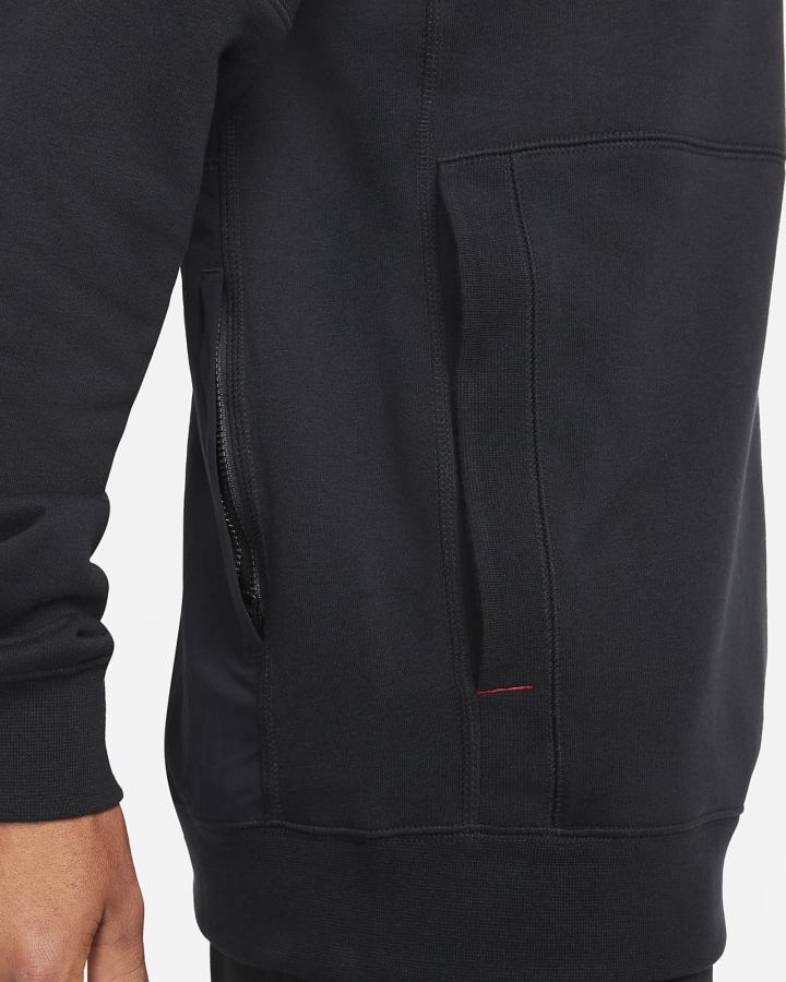 Sudadera Con Capucha Nike Fleece Soccer Hombre Negras Rojas Blancas | XKVJO-7583