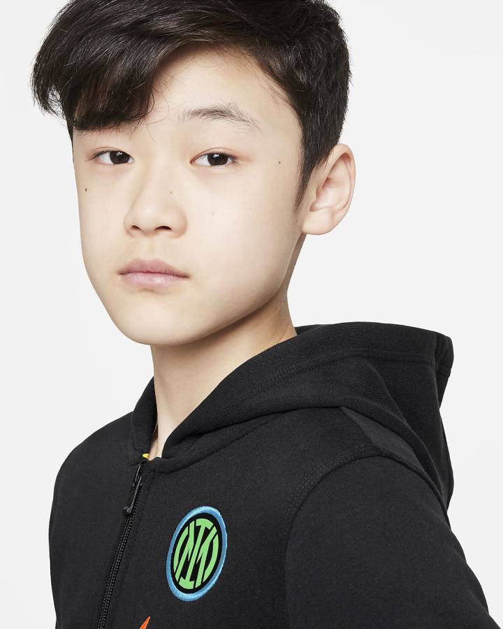 Sudadera Con Capucha Nike Inter Milan Club Fleece Kids Full-Zip Niño Negras Naranjas | TYJUN-8605