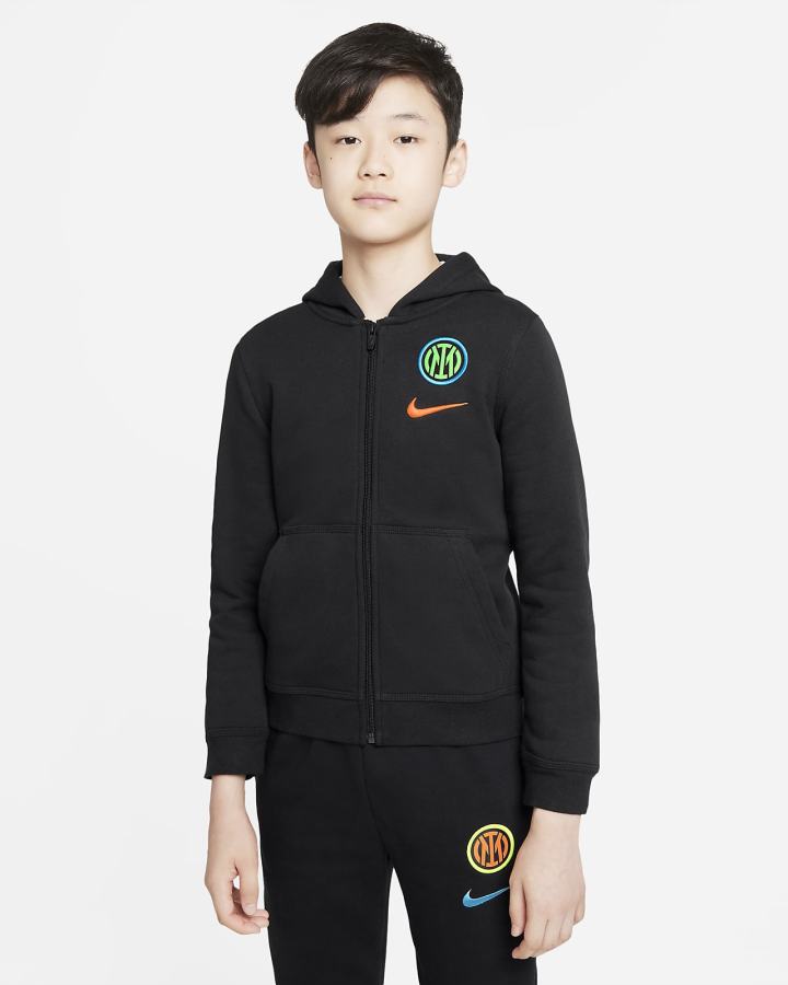 Sudadera Con Capucha Nike Inter Milan Club Fleece Kids Full-Zip Niño Negras Naranjas | TYJUN-8605