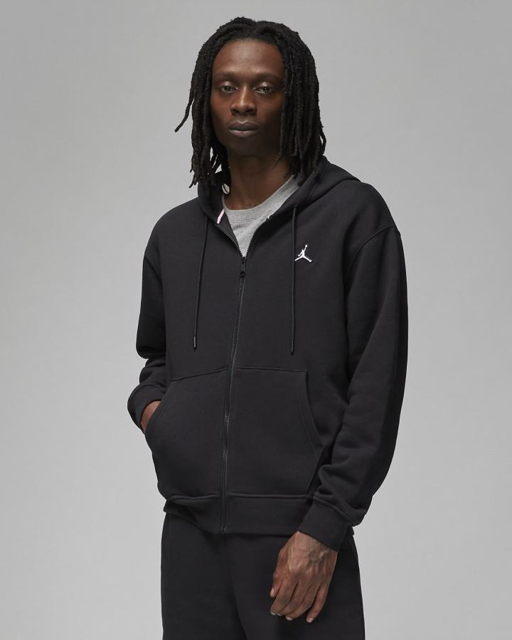Sudadera Con Capucha Nike Jordan Essentials Full-Zip Fleece Hombre Negras Blancas | QGPIY-7684