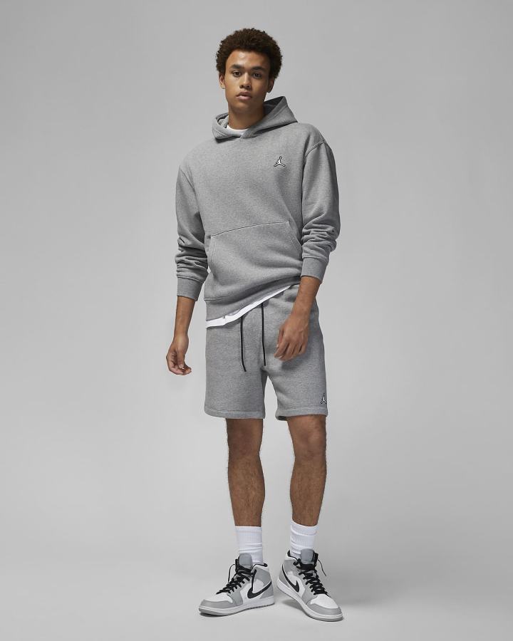 Sudadera Con Capucha Nike Jordan Essential Fleece Hombre Gris Oscuro Blancas | XAEGJ-3629