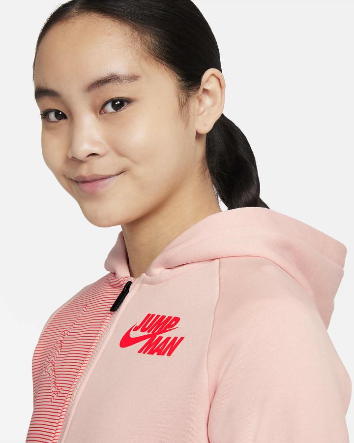 Sudadera Con Capucha Nike Jordan Jumpman Kids Full-Zip Niña Rosas | IFPAE-0863