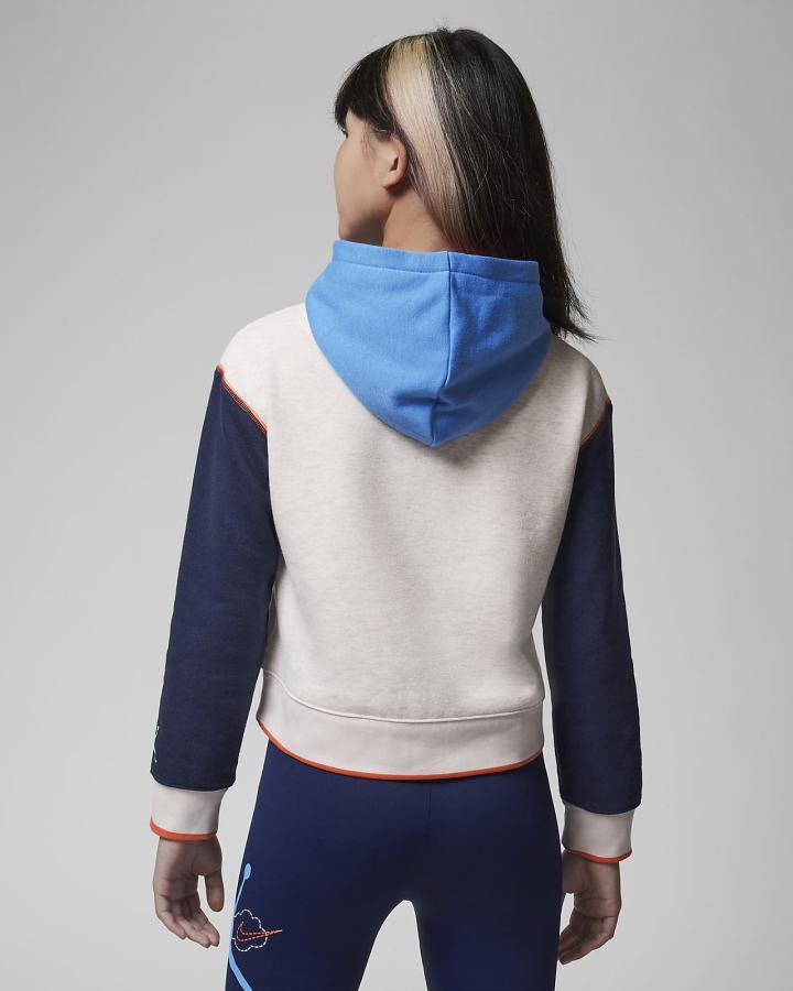 Sudadera Con Capucha Nike Jordan Kids Colorblocked Boxy Fleece Niña Blancas | PUMBK-8064