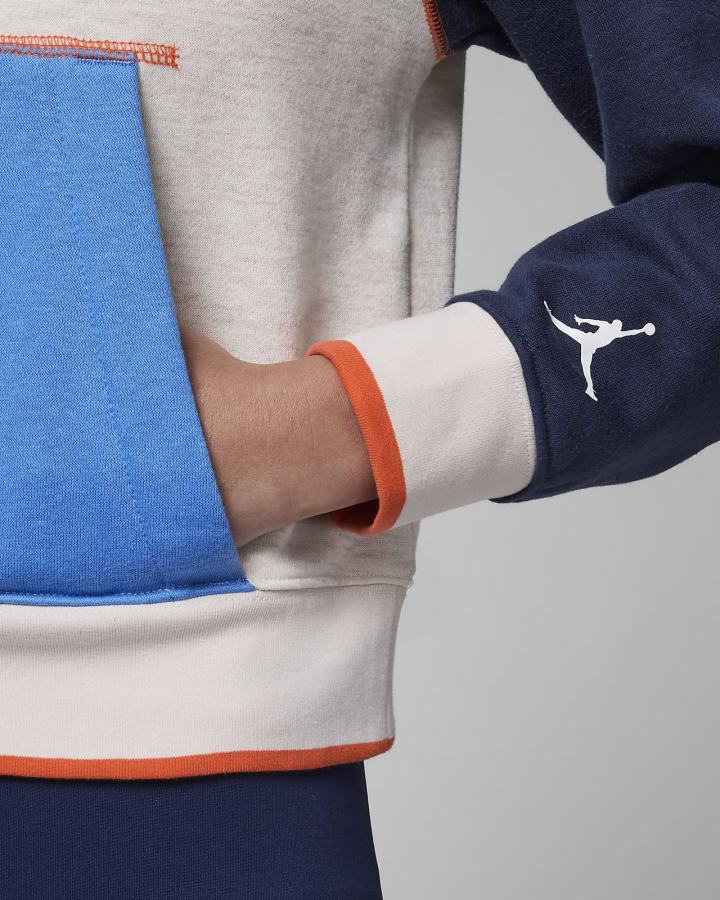 Sudadera Con Capucha Nike Jordan Kids Colorblocked Boxy Fleece Niña Blancas | PUMBK-8064