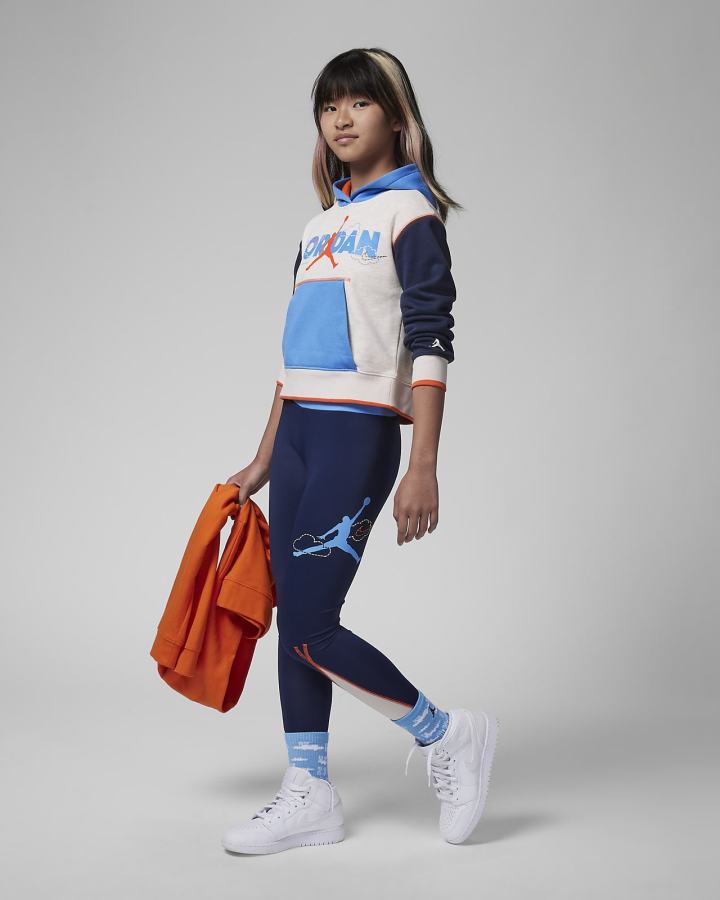 Sudadera Con Capucha Nike Jordan Kids Colorblocked Boxy Fleece Niña Blancas | PUMBK-8064