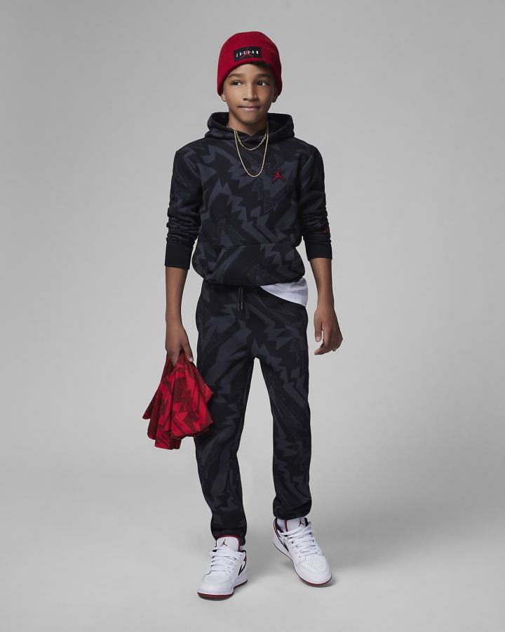 Sudadera Con Capucha Nike Jordan Kids Essentials Printed Fleece Niño Negras | CJIMF-6207