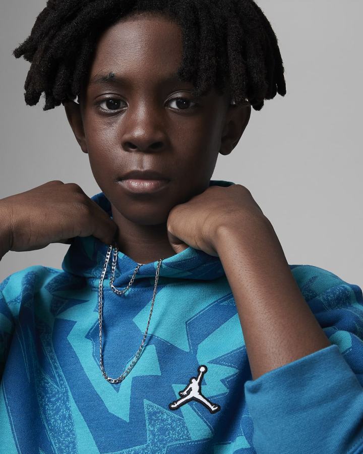Sudadera Con Capucha Nike Jordan Kids Essentials Printed Fleece Niño Azules | EYQVG-7693