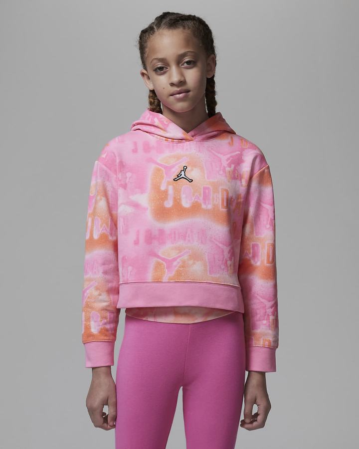 Sudadera Con Capucha Nike Jordan Kids Essentials Printed Boxy Niña Rosas | OMITX-4501